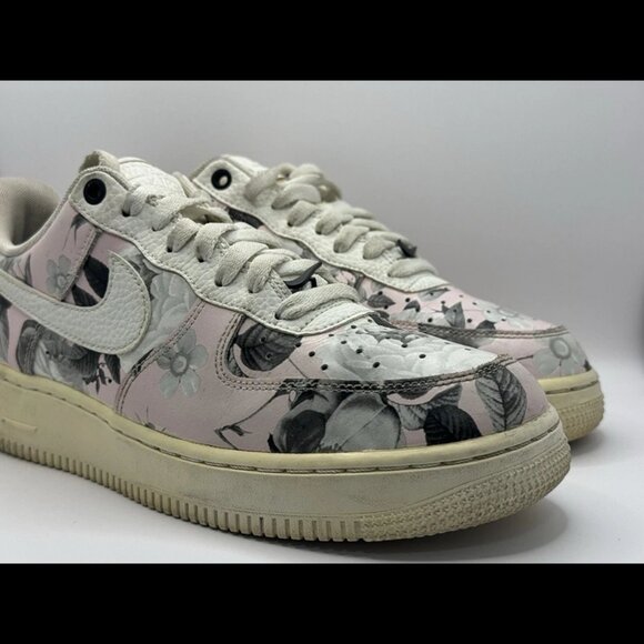 Nike Air Force 1 Low Floral Pink Grey Sneakers Women's Size 8.5‎ AO1017-102 - Picture 2 of 10